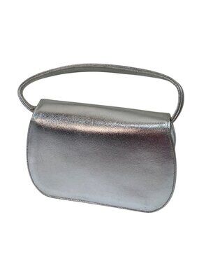 Vintage Silver Metallic Shoulder Bag By Creations International 2t